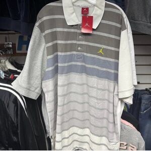 Vintage Y2K Air Jordan Grey and white polo shirt 2007 on the tags Size 3XL